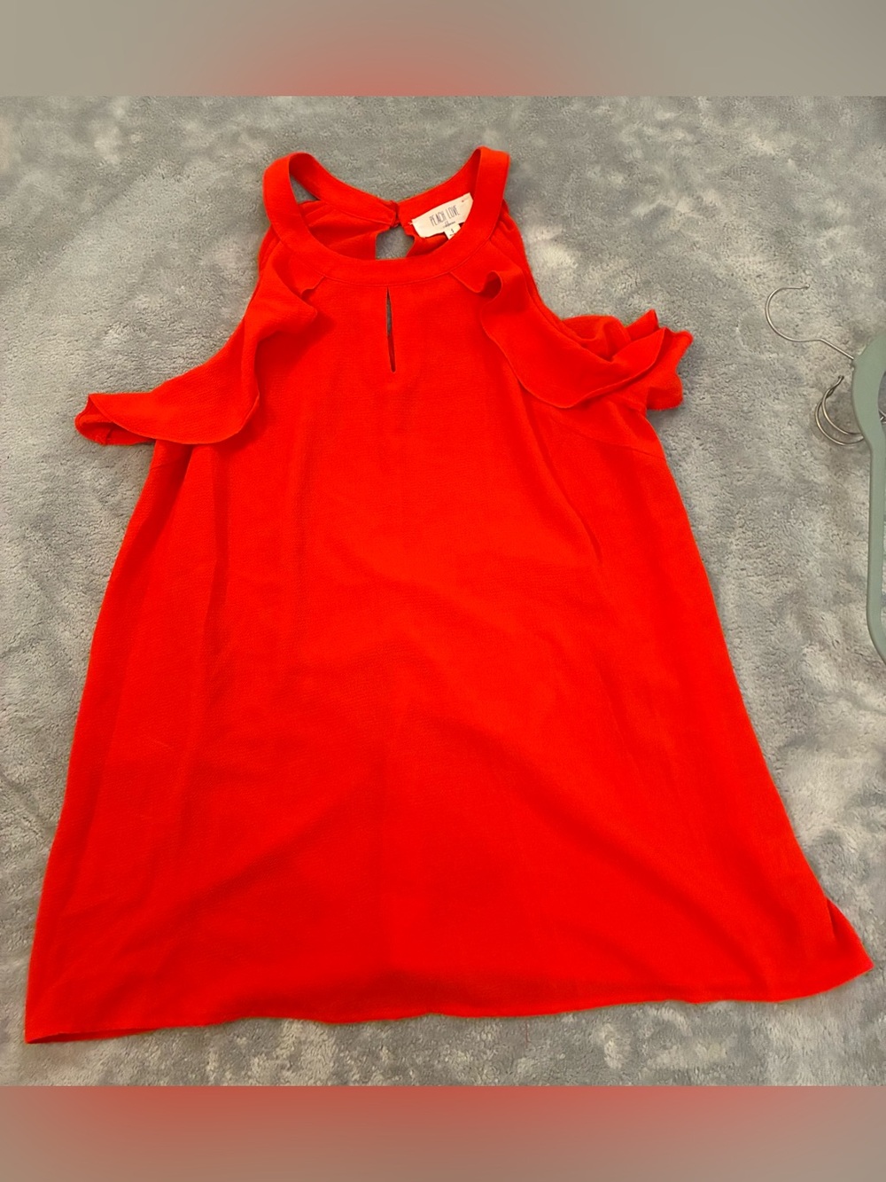 Women’s Peach Love Brand Coral Color Cold-Shoulder Dress Tank Top Size Small